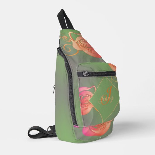 Romantische Rose Crossbody Bag (Linke Seite)
