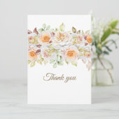 Romantische Rose Danke Karte (Stehend Vorderseite)