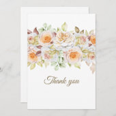 Romantische Rose Danke Karte (Vorne/Hinten)