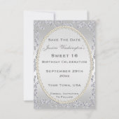 Romantische Rose & Diamanten 16. Save the Date (Rückseite)