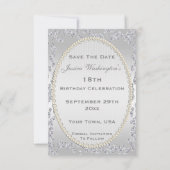 Romantische Rose & Diamanten 18. Save the Date (Rückseite)