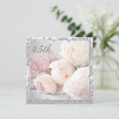 Romantische Rose & Diamanten 45. Geburtstagsparty Einladung (Stehend Vorderseite)