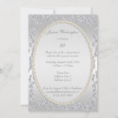 Romantische Rose & Diamanten 85. Geburtstagsparty Einladung (Rückseite)