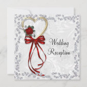 Romantische Rose, Diamanten und Hochzeitsinvit Einladung (Vorderseite)