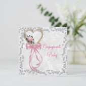 Romantische Rose, Diamanten und Verlobung Einladung (Stehend Vorderseite)