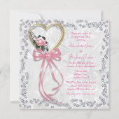 Romantische Rose, Diamanten und Verlobung Einladung (Rückseite)