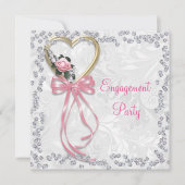 Romantische Rose, Diamanten und Verlobung Einladung (Vorderseite)