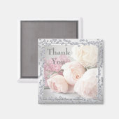 Romantische Rose & Diamanten Vielen Dank Magnet (Vorderseite/Rückseite)