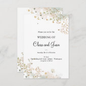 Romantische Rose Einladung (Vorne/Hinten)