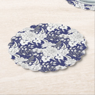 Romantische Rose-Ekalyptuslinie zeichnend lila Untersetzer