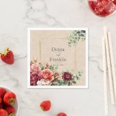 Romantische Rose Eukalyptus Wedding Serviette (Beispiel)