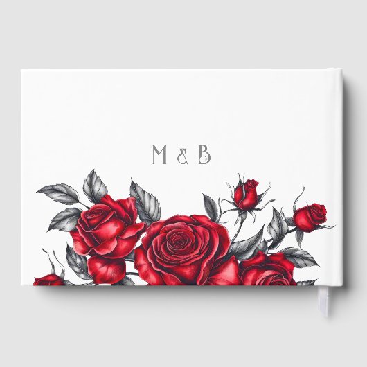Romantische Rose Floral Wedding Gästebuch (Rückseite)