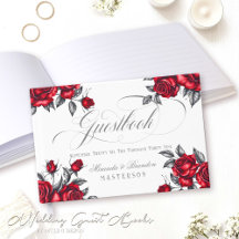 Romantische Rose Floral Wedding Gästebuch