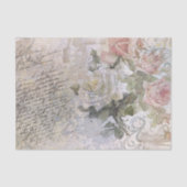 Romantische Rose Florals Alte handgeschriebene Ent Seidenpapier (Vorderseite)
