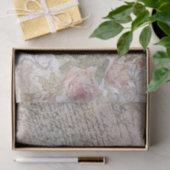 Romantische Rose Florals Alte handgeschriebene Ent Seidenpapier (Geschenk)