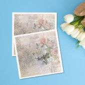Romantische Rose Florals Alte handgeschriebene Ent Serviette
