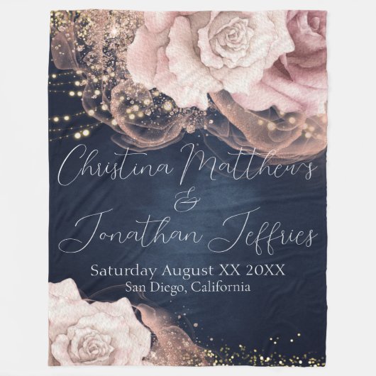 Romantische Rose für Wasserfarbenhochzeiten auf Mo Fleecedecke (Vorderseite)