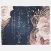 Romantische Rose für Wasserfarbenhochzeiten auf Mo Fleecedecke (Vorderseite (Horizontal))