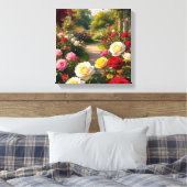 Romantische Rose Gartenpfad in Lugano Leinwanddruck (Insitu (Schlafzimmer))