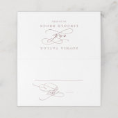 Romantische Rose | Geblüht Hochzeit Platzkarte (Außenseite Aufgefaltet)