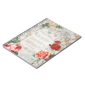 Romantische Rose, Gedicht und Grenze Notizblock (Linke Seite)