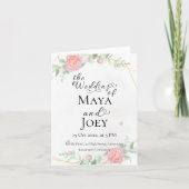 Romantische Rose Geometric Wedding Einladung (Vorderseite)