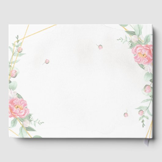 Romantische Rose Geometric Wedding Gästebuch (Rückseite)