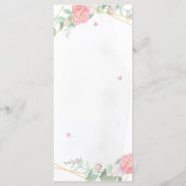 Romantische Rose Geometric Wedding Menükarte (Rückseite)