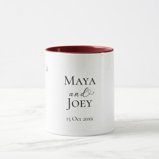 Romantische Rose Geometric Wedding Tasse (Zentrum)