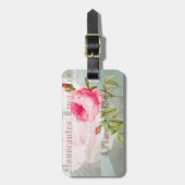 Romantische Rose Gepäckmarke Gepäckanhänger (Vorderseite vertikal)