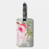 Romantische Rose Gepäckmarke Gepäckanhänger (Rückseite vertikal)