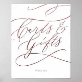 Romantische Rose Gold Calligraphy Cards & Gifts Ze Poster