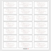 Romantische Rose Gold Calligraphy Gästetikett Aufkleber (Blatt)