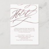 Romantische Rose Gold Calligraphy Hotel Begleitkarte (Vorderseite)