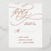 Romantische Rose Gold Fohlen Einfache RSVP Karte (Vorderseite)