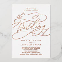 Romantische Rose Gold Foil Blühte die Hochzeit von