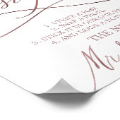 Romantische Rose Gold Fotobooth Gästebuchsignatur Poster (Ecke)