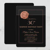 Romantische Rose Gold Glitzer 30. Geburtstag Party Einladung (Vorne/Hinten)