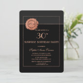 Romantische Rose Gold Glitzer 30. Geburtstag Party Einladung (Stehend Vorderseite)