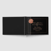 Romantische Rose Gold Glitzer Monogram Wedding Gästebuch (Voll)