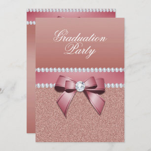 Romantische Rose Gold Graduation Party Einladung
