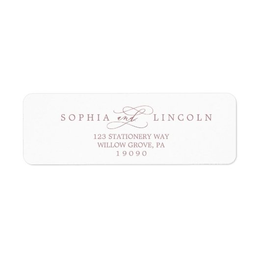 Romantische Rose Gold Kalligraphie Rücksendeadress (Vorne)