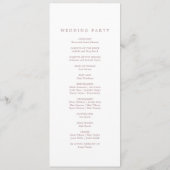 Romantische Rose Gold Monogram Wedding Programm (Rückseite)