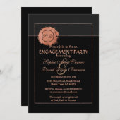 Romantische Rose Gold Monogram Wedding Verlobung Einladung (Vorne/Hinten)
