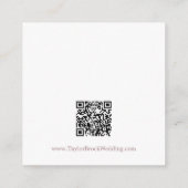 Romantische Rose Gold QR Code Hochzeitsdetails Begleitkarte (Rückseite)