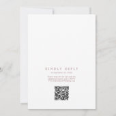 Romantische Rose Gold QR Code in einer Hochzeit Einladung (Rückseite)
