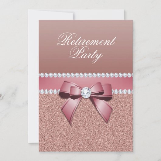 Romantische Rose Gold Retirement Party Einladung (Vorderseite)