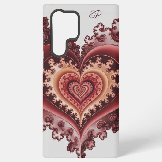 Romantische Rose Gold und Burgund Abstraktes Herz Samsung Galaxy Hülle (Rückseite)