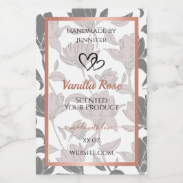 Romantische Rose - Gold- und Graublumenmarken Lebensmitteletikett