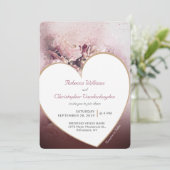 Romantische Rose Goldene Hochzeit Einladung (Stehend Vorderseite)